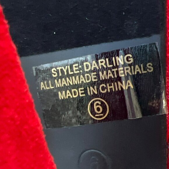 ILLUDE Darling Faux Suede Platform Heels Red Sz 6 NIB - Picture 7 of 9